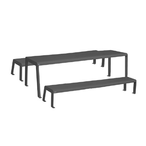 Conjunto de mesa e bancos contemporâneo - OCIO - Ado urban - em aço / em alumínio / em ferro fundido