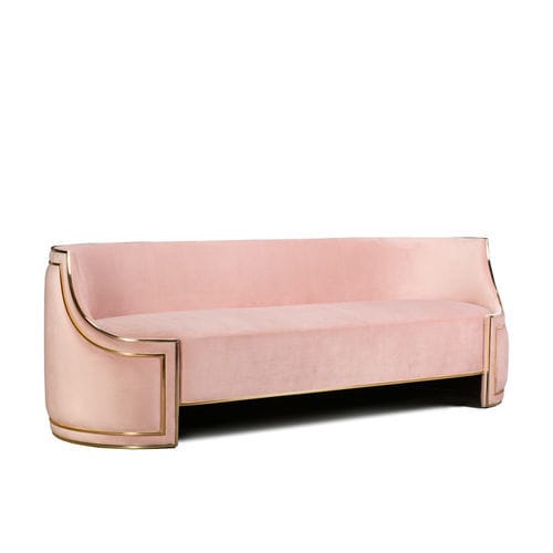 Sofá contemporâneo - VALENTINE - Memoir - em tecido / com almofada removível / rosa