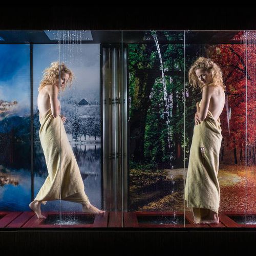 Cabine de banho walk-in - AFTER JOURNEY WALK - Alpha Wellness Sensations - em cascata / sensorial / em vidro