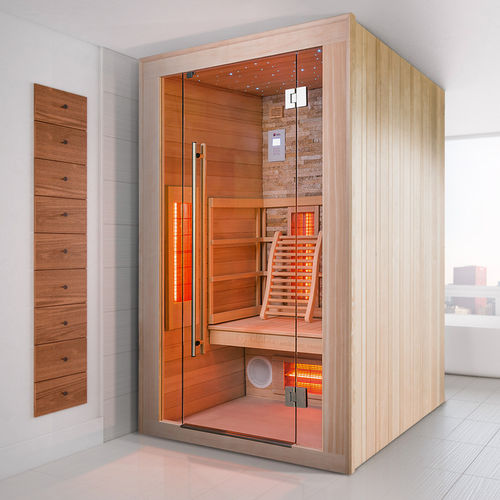 Sauna de infravermelho - CHALEUR DE LUXE - Alpha Wellness Sensations - da linha residencial / em madeira / em vidro