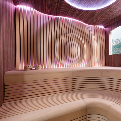 Painel decorativo em madeira - Alpha Wellness Sensations - para ambiente interno / 3D / efeito de madeira