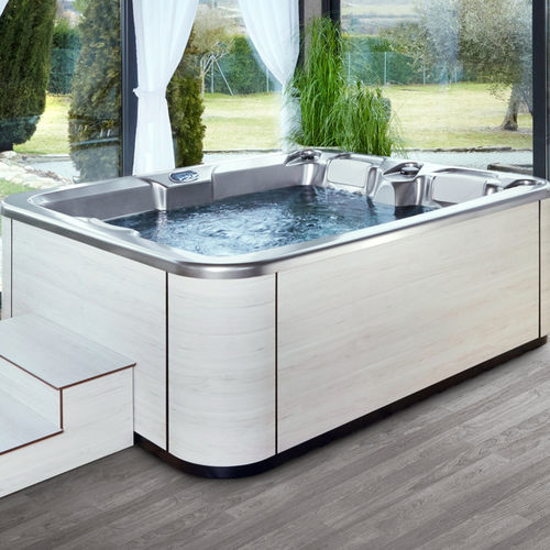 Spa acima do piso - CHALEUR TOUCH - Alpha Wellness Sensations - retangular / de 3 lugares / em aço galvanizado
