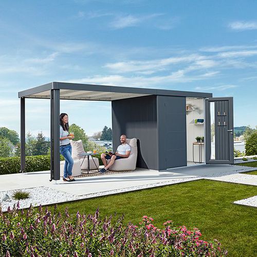 Abrigo de jardim em madeira - Neo - Biohort GmbH - em aço galvanizado / em vidro acrílico / em poliamida