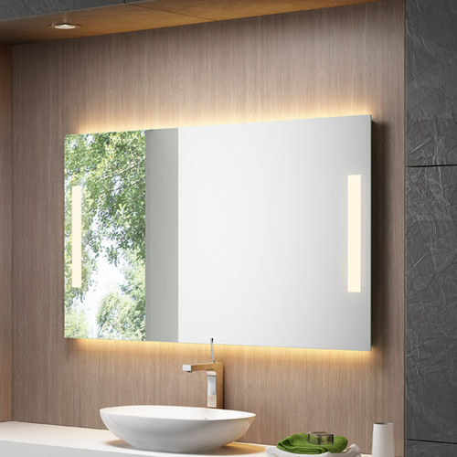 Espelho para banheiro de parede - E44 - Uraldi - contemporâneo / retangular / em aço inoxidável