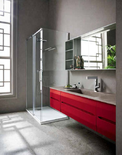 Banheiro contemporâneo - TA02 - IDEAL BAGNI - em vidro / em madeira / laqueado