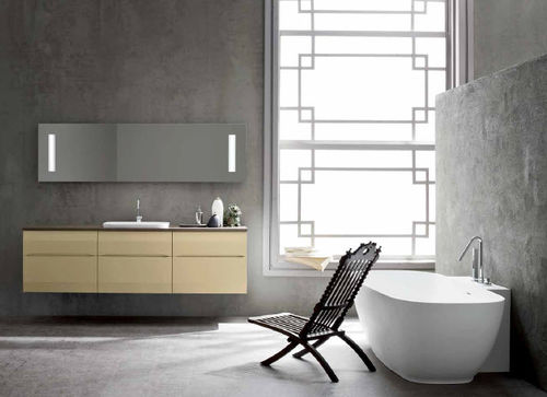 Banheiro contemporâneo - TA03 - IDEAL BAGNI - em mármore / em madeira