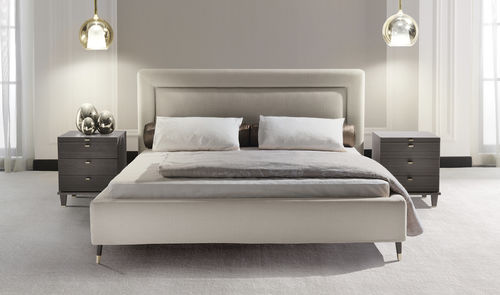 Cama de casal - RAMIRO - Opera contemporary - contemporânea / estofada / com cabeceira estofada