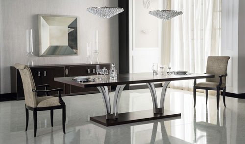Mesa de jantar contemporânea - ORESTE - Opera contemporary - em madeira / em metal cromado / retangular