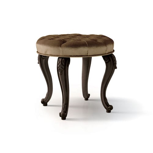 Banqueta de estilo - ART. 6288 - CARPANESE HOME - em couro / com base em madeira / estofada