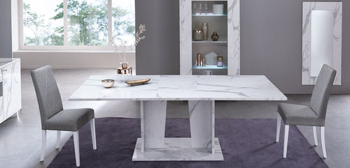 Mesa de jantar contemporânea - VITTORIA  - Ben Company srl Industria Mobili - em mármore / com base em mármore / retangular