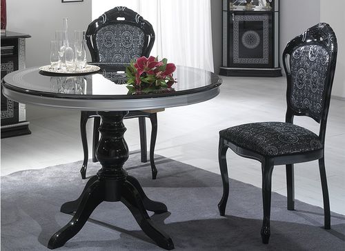 Mesa de jantar de estilo - VENUS - Ben Company srl Industria Mobili - com folheado de madeira / com base em madeira / redonda
