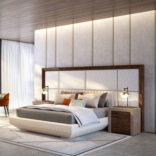 Cama de casal - KIMERA - Capital Collection - contemporânea / estofada / com cabeceira