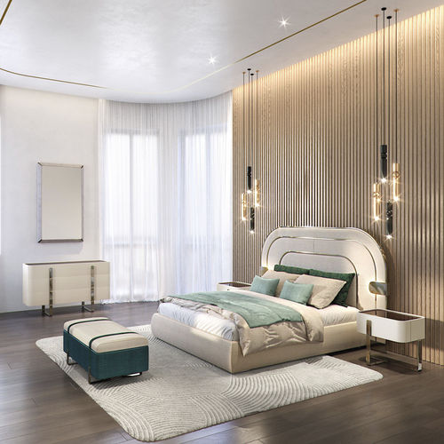 Cama de casal - EDEN - Capital Collection - contemporânea / estofada / com cabeceira