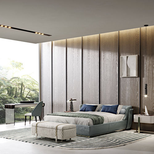 Cama de casal - ALLURE - Capital Collection - contemporânea / estofada / em tecido