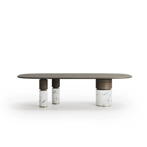 Mesa de jantar contemporânea - Lo&iuml;c - Capital Collection - em madeira / com base em madeira / com base em mármore