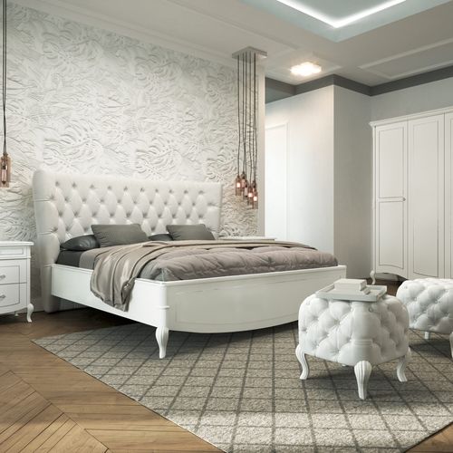 Cama de casal - PRESTIGE 2 - Casa +39 Arte & Stile - de estilo / com cabeceira / em madeira laqueada
