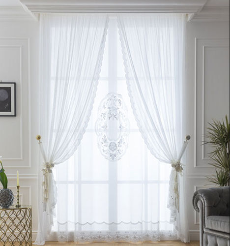 Cortina de voile com padrão floral - GRACE MODEL 31 - Chicca Orlando srl - transparente / bordada / da linha residencial