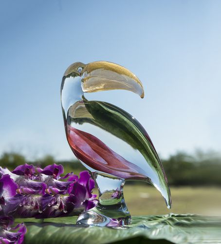 Escultura em cristal - BIG TOUCAN - Duccio di Segna srl - da linha comercial