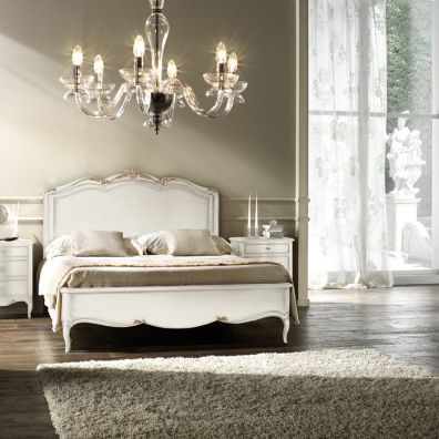 Cama de casal - 7136GA - Ebanart srl - de estilo / com cabeceira / em madeira laqueada