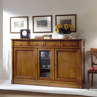 Buffet aparador clássico - 8763A - Ebanart srl - em madeira / em vidro / com vidro