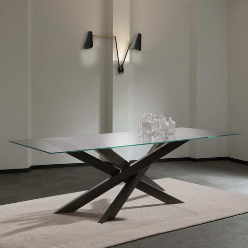 Mesa de jantar contemporânea - COOPER - Formenti Arredamenti di Giorgio Formenti & C.snc - em cristal / metálica / retangular