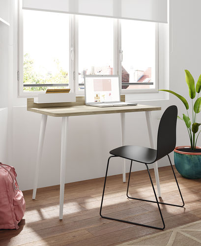 Mesa secretária de piso - Klar  - Mobenia - contemporânea / em laminado / reta