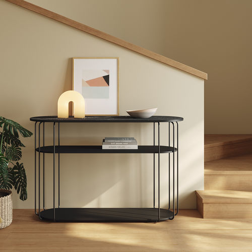 Aparador contemporâneo - Cava - Mobenia - em MDF laqueado / em laminado melamínico / com base metálica