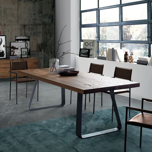 Mesa de jantar contemporânea - RUNNER - Oliver B. Group srl - em carvalho / metálica / retangular