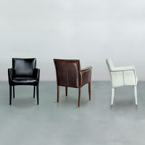 Cadeira clássica - CUBO - Oliver B. Group srl - para ambiente interno / em couro / com base em madeira