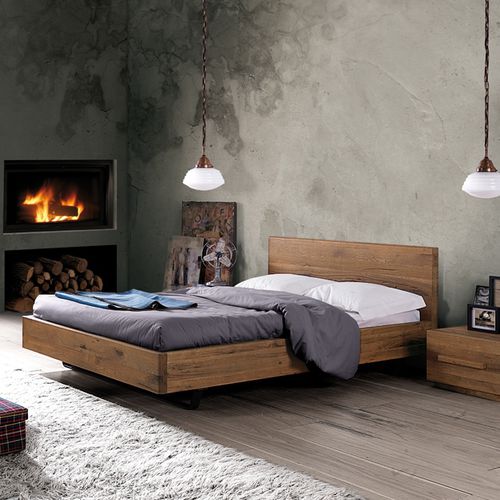 Cama de casal - REST - Oliver B. Group srl - contemporânea / com cabeceira / em carvalho