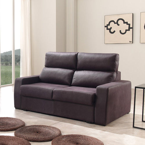 Sofá-cama - RODA - Tapizados Acomodel Yecla sl - contemporâneo / em couro / marrom