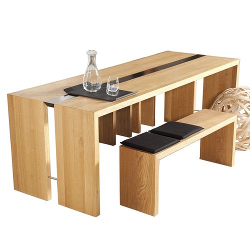 Mesa contemporânea -  XX_HT5 - RAUMGESTALT - em carvalho / com base em carvalho / retangular