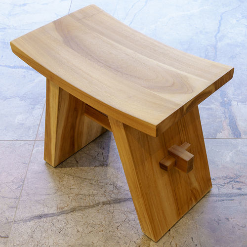 Banqueta contemporânea - Zen - CIPI' - em teca / com base em madeira / dupla