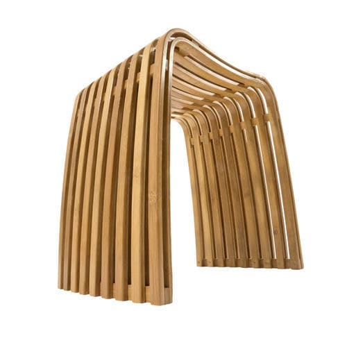 Banqueta contemporânea - Ordina  - CIPI' - em madeira laqueada / em bambu / com base em madeira laqueada