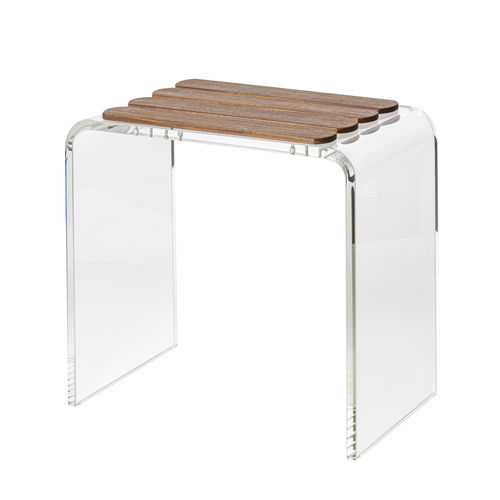 Banqueta para chuveiro contemporânea - Tancho  - CIPI' - em teca / com base em Plexiglas® / dupla