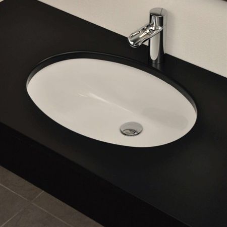 Cuba de embutir sob bancada - KI & KO - em cerâmica / oval / contemporânea