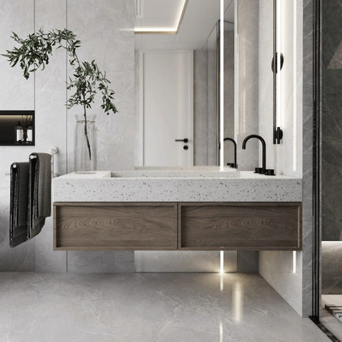 Placas de revestimento em porcelana - VERAT LT GREY  - NABEL GROUP - polida / para ambiente interno / para banheiro