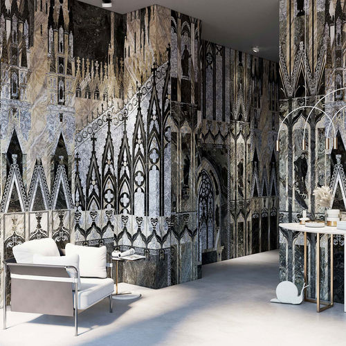Papel de parede contemporâneo - MILANO DUOMO - Tecnografica Italian Wallcoverings - em vidro / panorâmico / com padrão geométrico