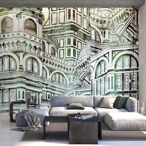 Papel de parede contemporâneo - FIRENZE DUOMO - Tecnografica Italian Wallcoverings - em vidro / panorâmico / com padrão geométrico