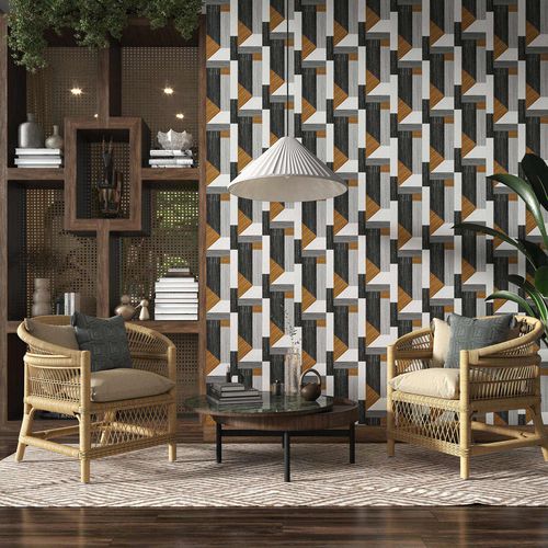 Papel de parede étnico - TARSIA - Tecnografica Italian Wallcoverings - em fibra de celulose / em tecido não tecido / em fibra de vidro