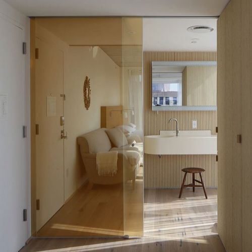 Porta interna - FRAMELESS - CARVART - em vidro / em alumínio / de correr