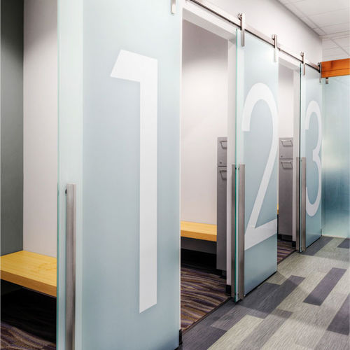 Porta interna - BARNDOOR FRAMELESS - CARVART - em vidro / em alumínio / de correr