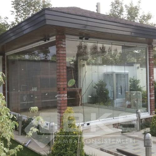 Porta camarão de vidro - GLASS DOOR SYSTEM - BKS balcony glazing systems - em alumínio / de 3 folhas / de folha única