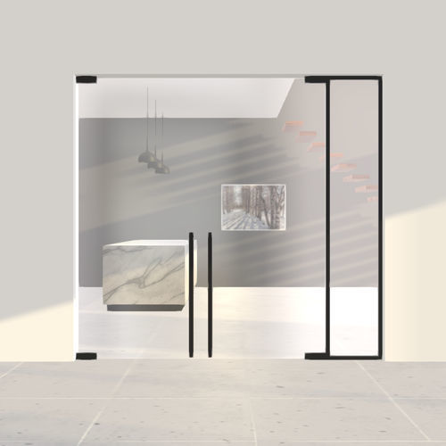 Porta dupla - PortaPivot - interna / em vidro / pivotante