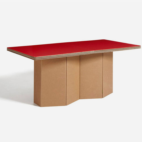 Mesa contemporânea - POP - Kubedesign - em cartão / retangular / dobrável