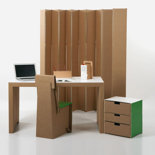 Mesa secretária contemporânea - WORK - Kubedesign - em madeira / em cartão / da linha comercial