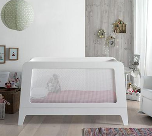 Cama de bebê contemporânea - JUVI  - Bresole - em tecido / em madeira