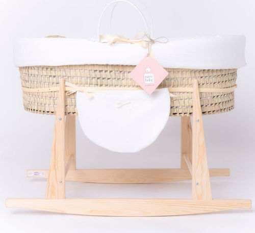 Berço com rodízios - MOSES-BASSINET FOLK  - Bresole - de balanço / em madeira / unissexo