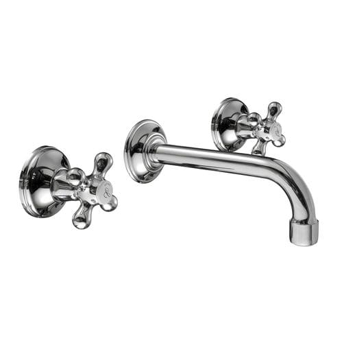 Misturador bicomando para lavatório - BELL-STIL : CR0120265/LP0120265/BV0120265 SERIES - Griferia Rovira - de parede / metálico / para banheiro