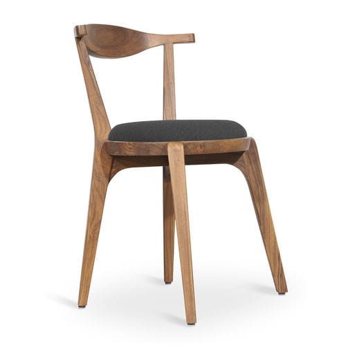 Cadeira de sala de jantar contemporânea - DOGO - ALANKARAM - para cozinha / em tecido / com base em madeira